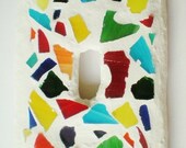 Bright Mosaic switch plate Handmade