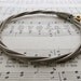 Recycled Bass Guitar String Bracelet silver colored with brass ball end attached Mens or Womens SMALL