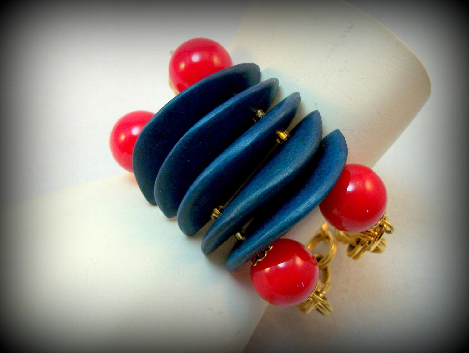 Sea Shanty Bracelet - Mixed Media Statement Bracelet from Reclaimed Vintage Jewelry