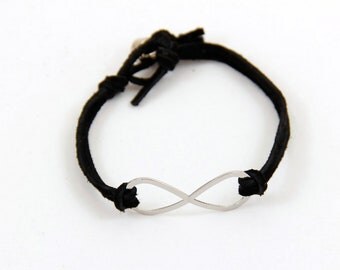 Infinity - Black Suede and Silver Rhinestone