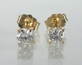 Fine 0.31 Carat Transitional Cut Diamond Ear Studs