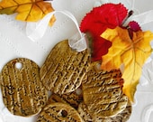 Clay Tags -Gift Tags Set of 6 -Gold Rustic clay tags