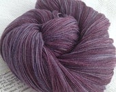 Handdyed Purple Berries LACE yarn bamboo superwash merino wool blend 875 yards hand dyed