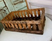 Wooden Crate - Vintage French Onion Box - Shabby Decor - Chic Country Home