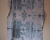 RESERVD FOR HEIDI - Tie dyed fabric black white grey cotton 26 x 40" handmade Octavi craft supplies hand dyed material