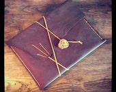 Leather IPad Case 1, 2 and 3 - Saddle Brown - Hand Stitched Leather - Wee Green Press Designs (IPAD004) - weegreenpress