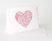 Red 'beating' heart card ... blank inside ... contemporary and romantic ... for Valentine, Anniversary, Wedding, Bride or Groom, I Love You