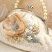 Bridal Clutch- Vintage Inspired Purse in Cream, Champagne and Ivory with Lace, Brooch, Pearls and Crystals