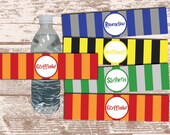 PRINTABLE PDF Wizard House Theme Stripe Birthday Party Water Bottle Label Wrappers Il_170x135