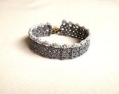 Shell Trim Bracelet - Pewter and Gray