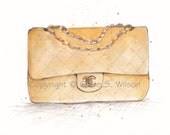 Gold Chanel Bag -  Art Print 8x10