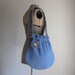 SWEATER PURSE - recycled purse - blue purse - wool purse - BONUS removable flower pin