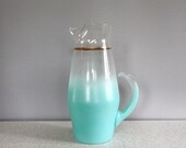 50s large turquoise blendo pitcher