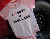Boys and Fast Cars Baby Girl Onesie