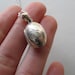 Sterling silver petite oval vintage photo locket, engraved on silver chain, small antique locket