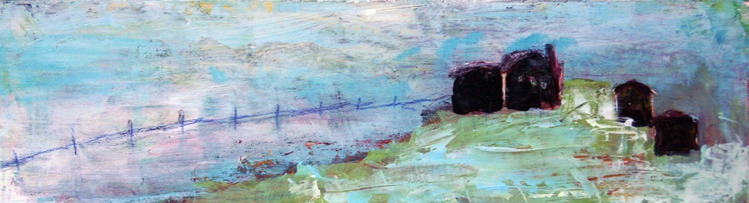 Original Bijoux Landscape Houses on the Hill 8x2.75"