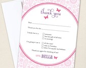 Butterfly party - Set of 15 custom thank you cards - Printable file also available Il_170x135
