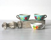 Vintage Tin Litho Cups Floral Fruit J. Chein Co. USA