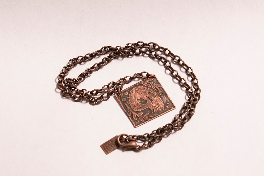 A Dark Moment - Copper Art Necklace