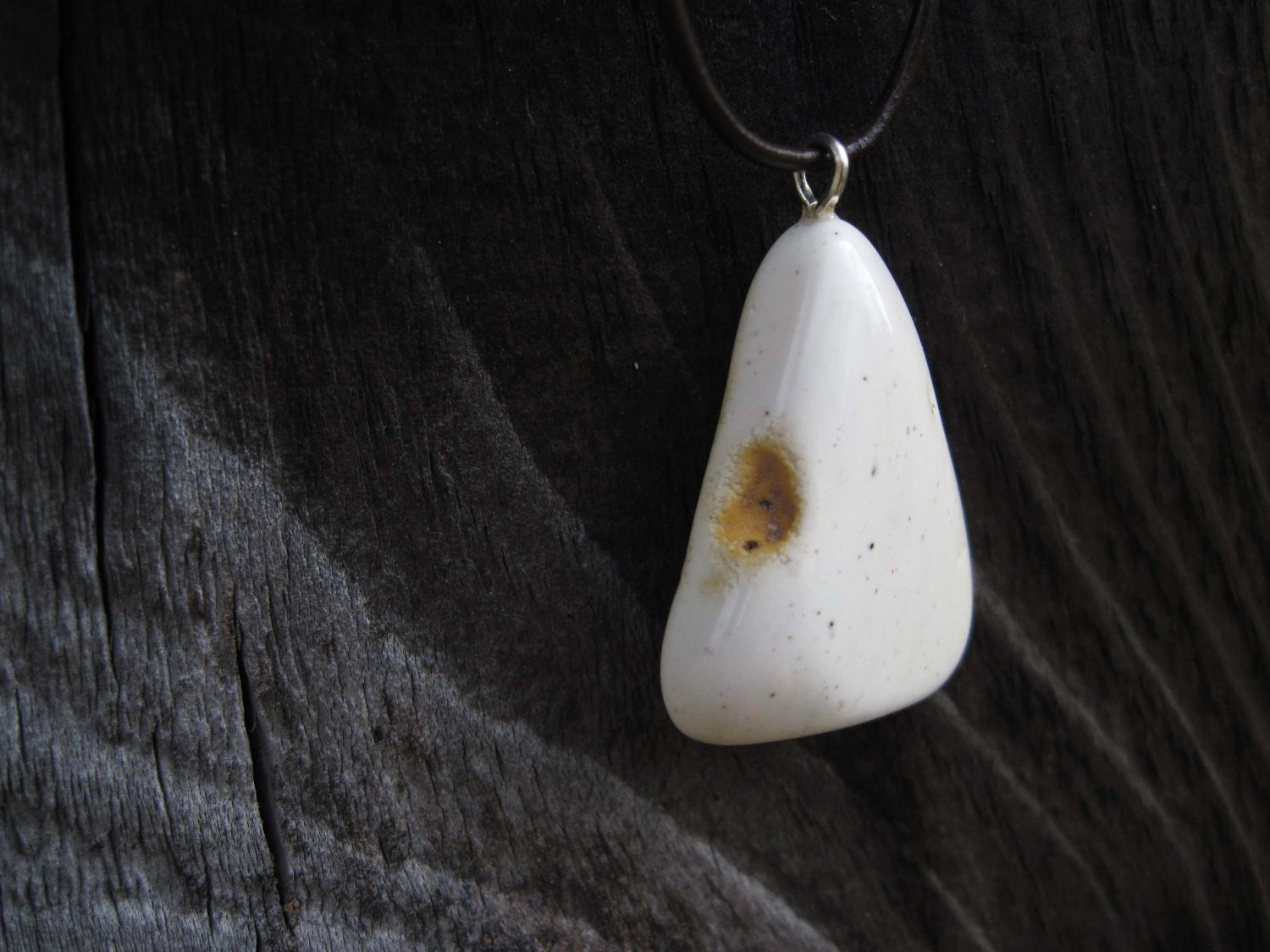 Unisex Amber Pendant Rare White Baltic Amber Charm OOAK Mens Necklace Primitive Minimalist Pure Rought Stone Jewelry triangle - DreamsFactory