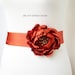 Rustic Wedding Belt, Burnt Orange Bridal Belt, Flower Sash Belt for Autumn Wedding, Belts and Sashes