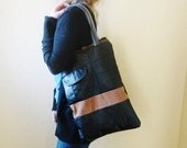 Black and Brown Leather Tote