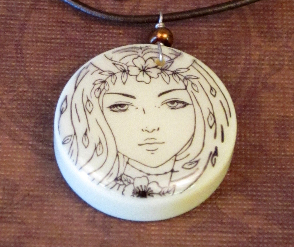 Nymph Backgammon Tile Necklace
