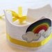 ROYBGIV over the rainbow eco friendly glittery white felt crown with rainbow detail and adjustable ribbon tie. taste the rainbow.