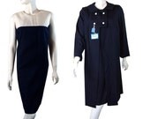 Classic Vintage 1960s Sheath Dress with Matching Princess Coat Suit  Never Worn Tags Still Attached Large