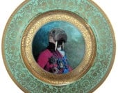 Sir Odobenus Rosmarus Portrait - Altered Vintage Plate