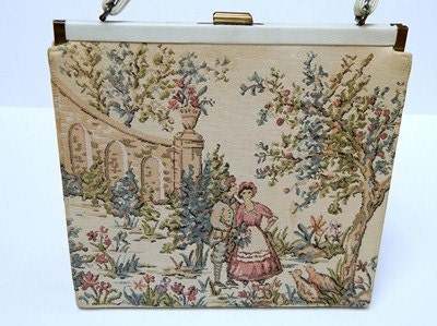 Vintage Edwardian Needlepoint Handbag Purse Nostalgic Empress Bags