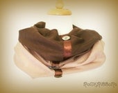 Brown loop scarf -  pashmina  - super soft - eco - ombré - winter scarf - infinity scarf - cowl - snood - knit scarf with shell buttons.