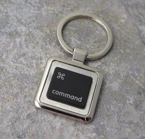 Apple command Key-Ring in black, key chain, keys, recycled, birthday, anniversary, wedding, gift