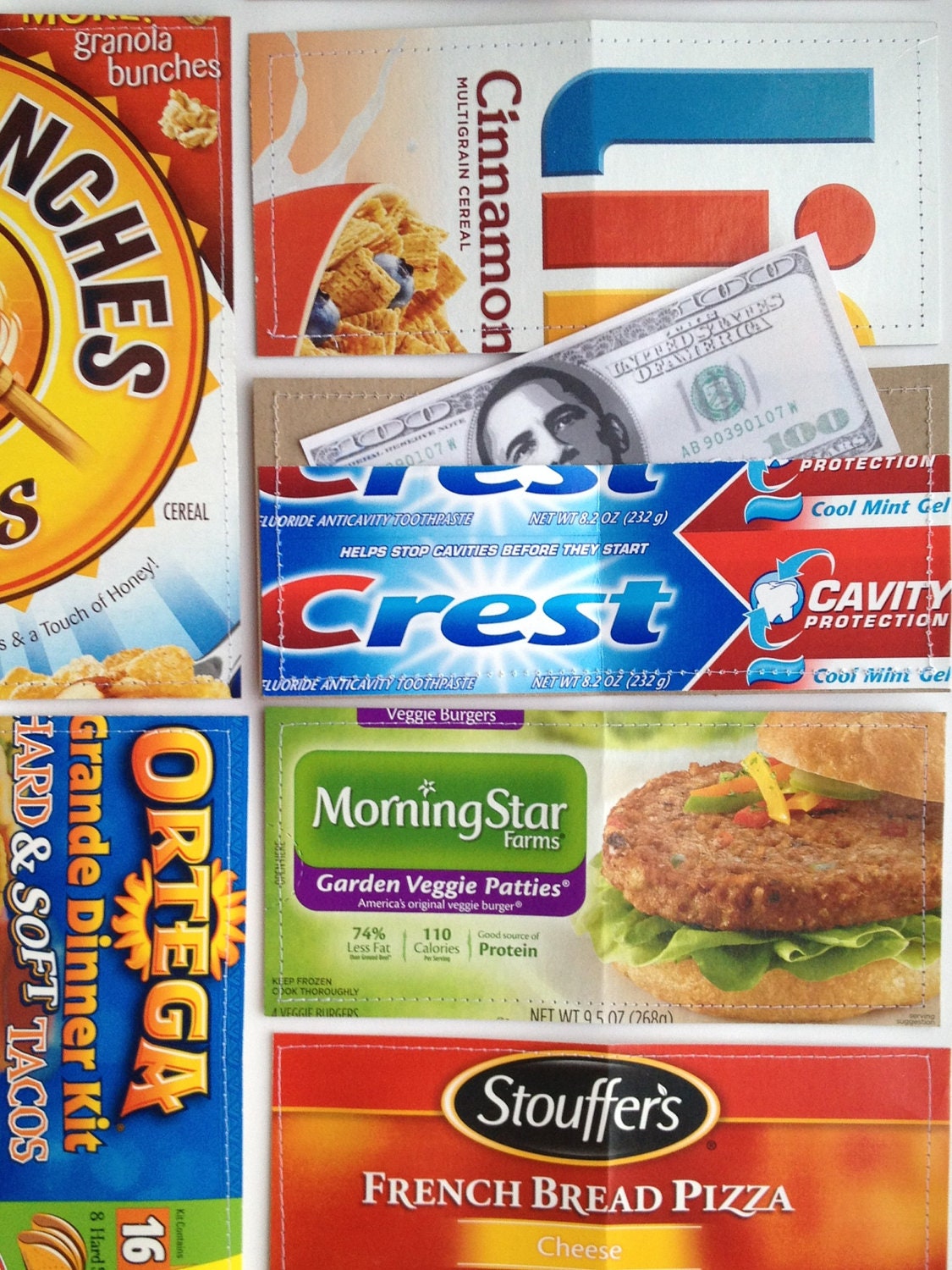 WHOLESALE- 10 Billfolds- Repurposed Cardboard Packaging- Great Gift Card Holder or Resale
