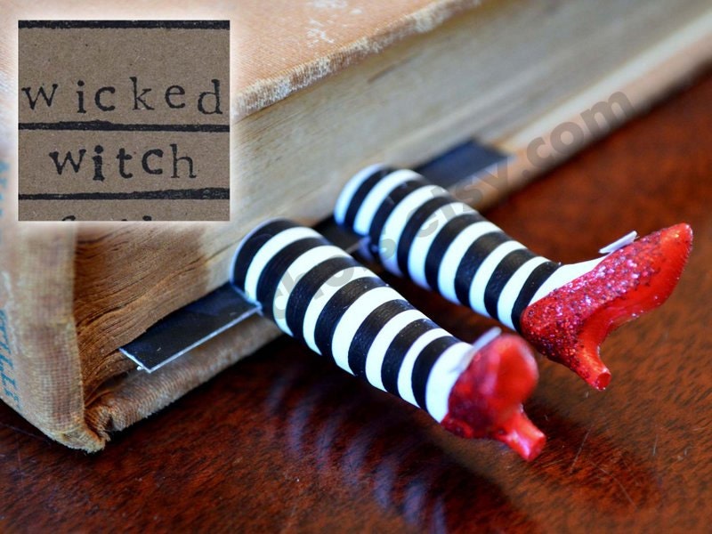 The ORIGINAL Wicked Witch Bookmark  - Ruby Slippers Bookmark - Witch Legs Bookmark