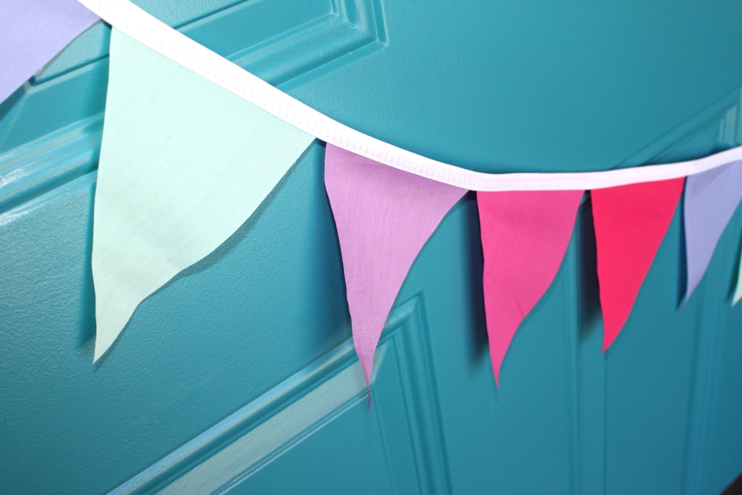 Fabric Wedding Bunting in Mint, Lavender, Magenta, Hot Pink, Periwinkle Il_170x135