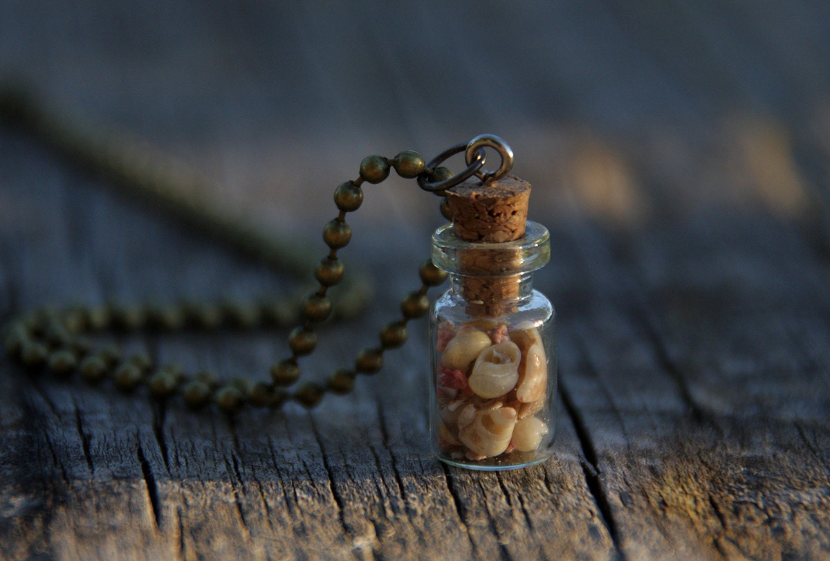 Sea in the bottle necklace - vial pendant - free shipping