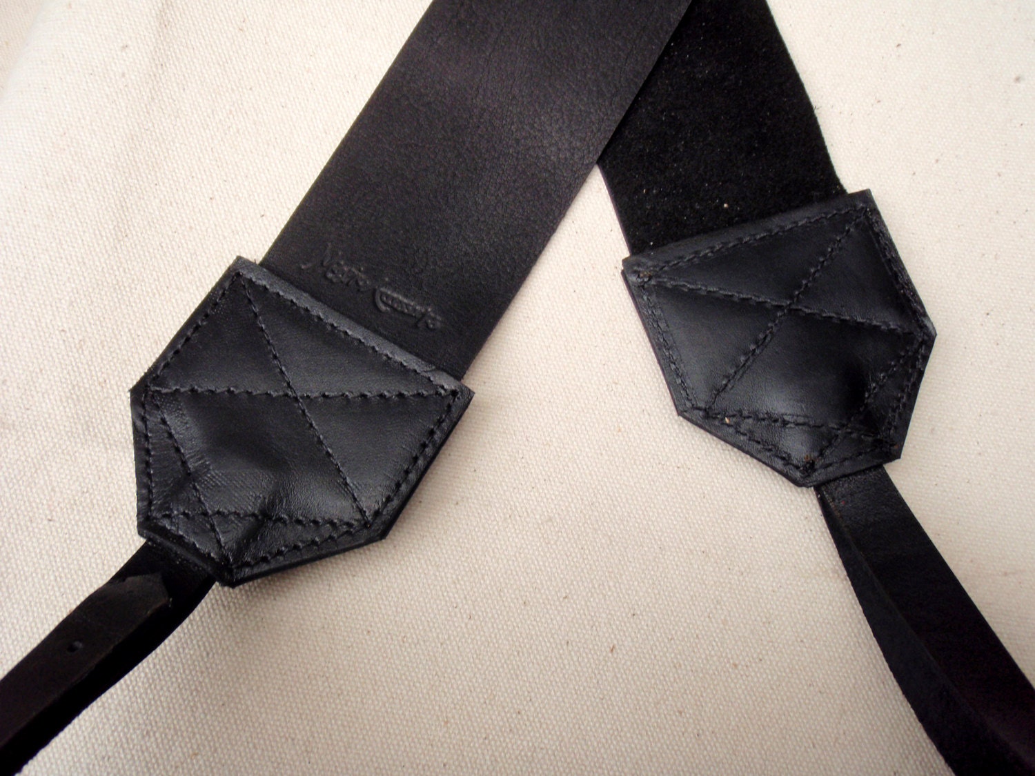 Size (1) Black Leather Buckled Camera Neck Strap Handcrafted Unique by Magpie Accessories on Etsy