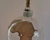 Africa Glass Ornament Adoption with felt heart