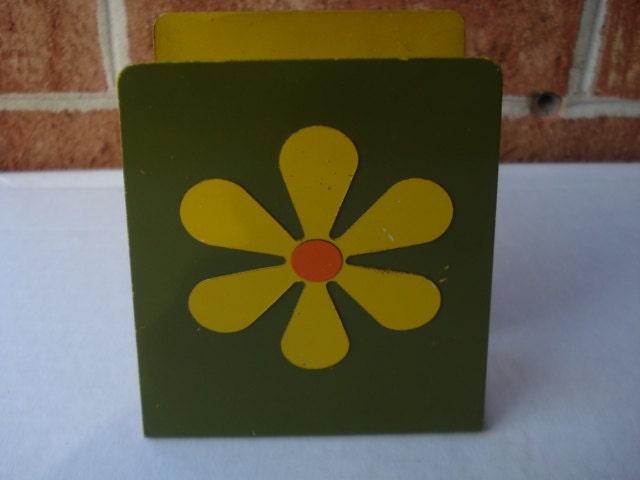 Vintage Mid Century Modern Flower Power Napkin Holder