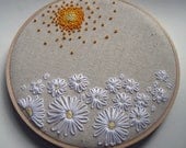 Embroidery Hoop Art Field of Daisies Wall Art