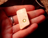 Real Antique Piano Key Ivory with Peridot Pendant
