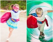 5 PACK SUPER HERO Capes - Blank Reversible Capes for Boys and Girls - super hero birthday party favors