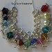 Tiny Sterling Silver Pendant charm with tiny Swarovski birthstone bead