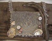 Misty Winter Dawn Beaded Neckpiece with Driftwood