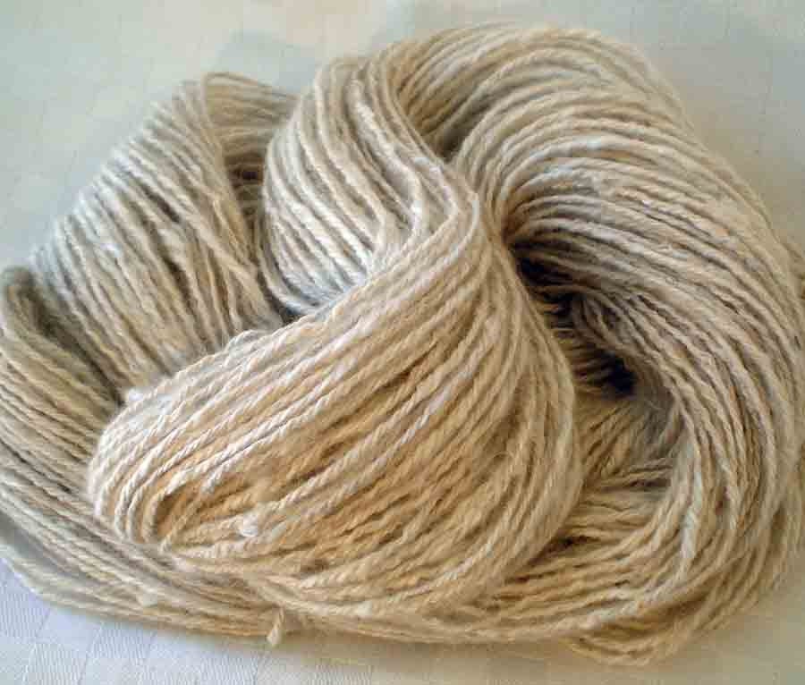 184 Yds. Handspun Fawn Angora Rabbit Yarn from "Hazel"