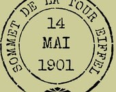 STENCIL Vintage French Eiffel Tower Stamp 10 Inch