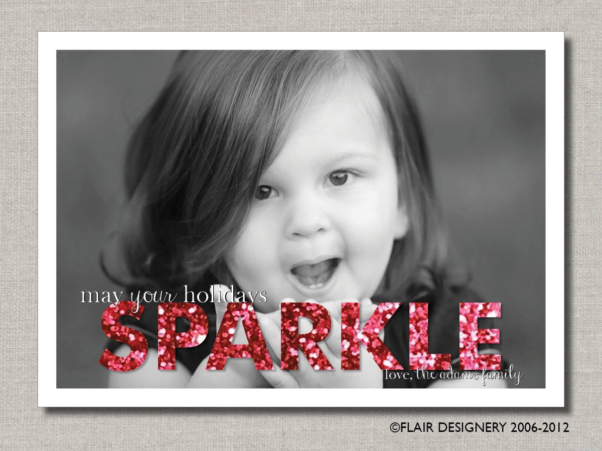 Glitter Wishes - Printable Holiday Photo Card by Flair Designery Il_170x135