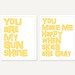 You Are My Sunshine 2 Poster Set - Typographic Print Digital Print Nursery Decor Quote Nursery Print - 11x14 inches by ColorBee