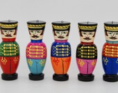 Christmas  ornaments wooden toys, handpainted soldiers, Russian wood carved, free shipping